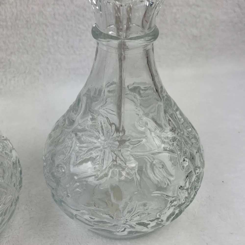 Princess House Fantasia Pressed Glass Oil Lamps Set of 2
